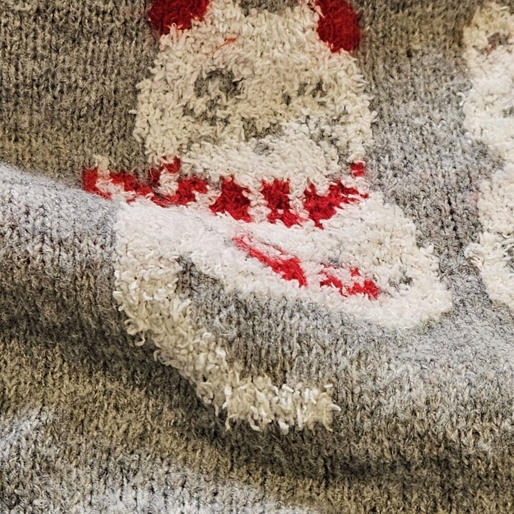 Cupcakes & Cashmere Sweater Women L Gray Christmas Cats LS Crewneck Cozy Holiday - Picture 10 of 13